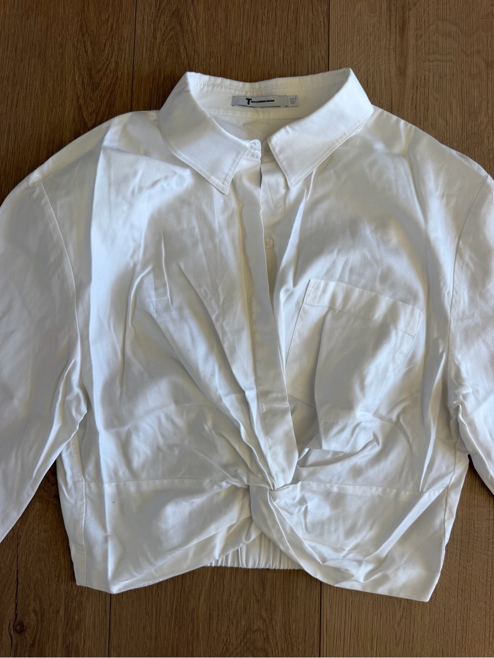 Alexander Wang White Twist-Front Button Down Shirt